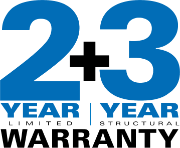 2 year limited + 3 year structural warranty