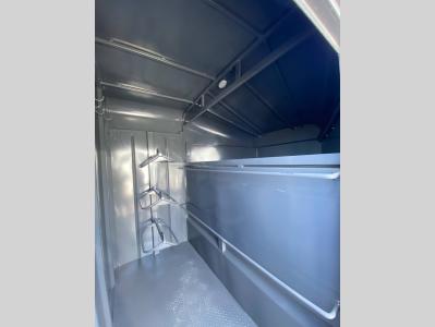 Tack room with 3 place saddle rack, hooks