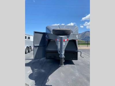 Gooseneck hitch on Big Bend Livestock trailer with spare tire