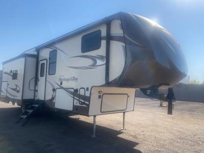 Passengers side view with living room slide out