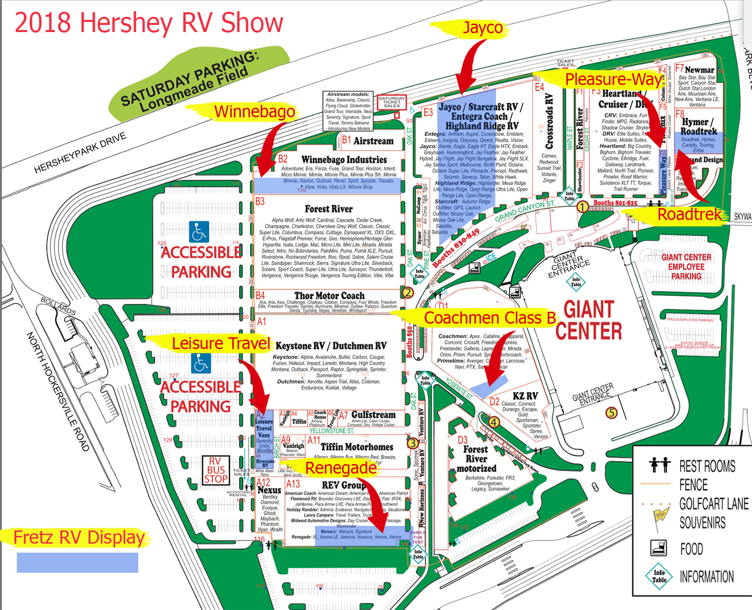 2018 Hershey Show Map