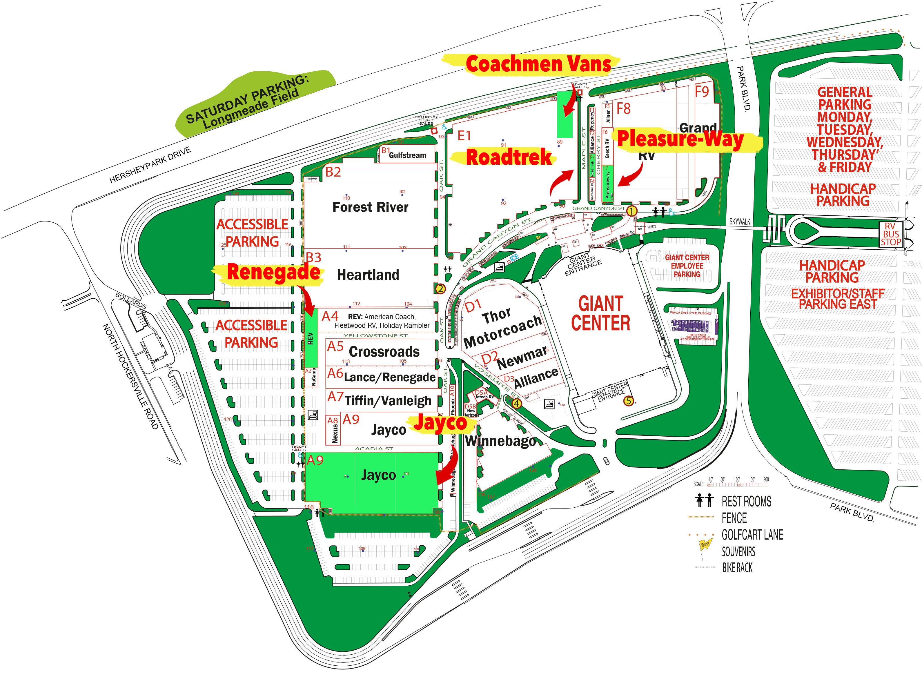 2018 Hershey Show Map