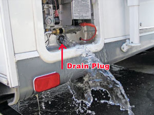 RV Water Heater Drain Plug