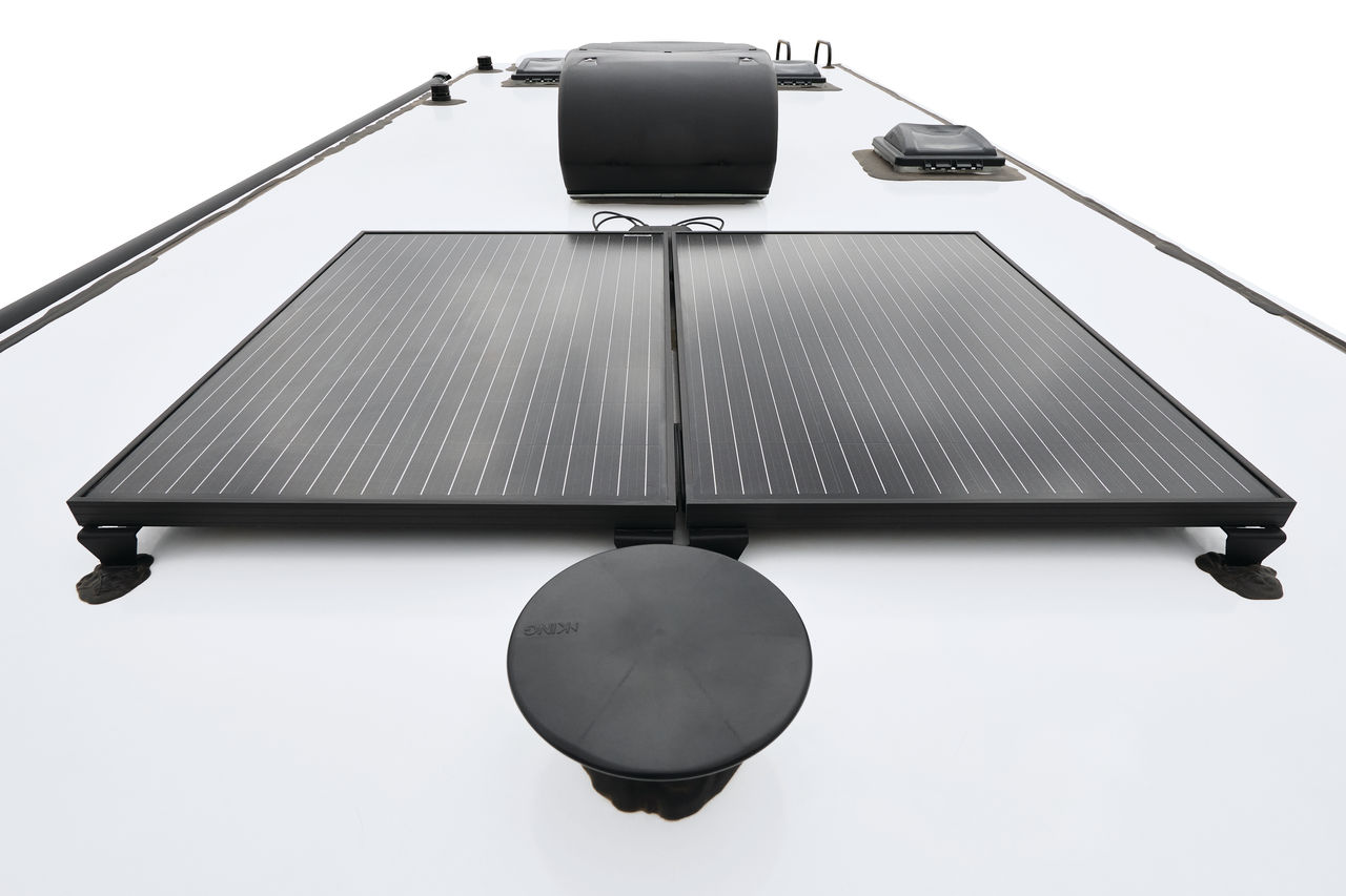 240-watt Merlin solar power system on the roof of the 2026 Winnebago National Park Edition