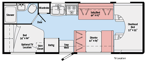 Winnebago RV Rental Floorplan