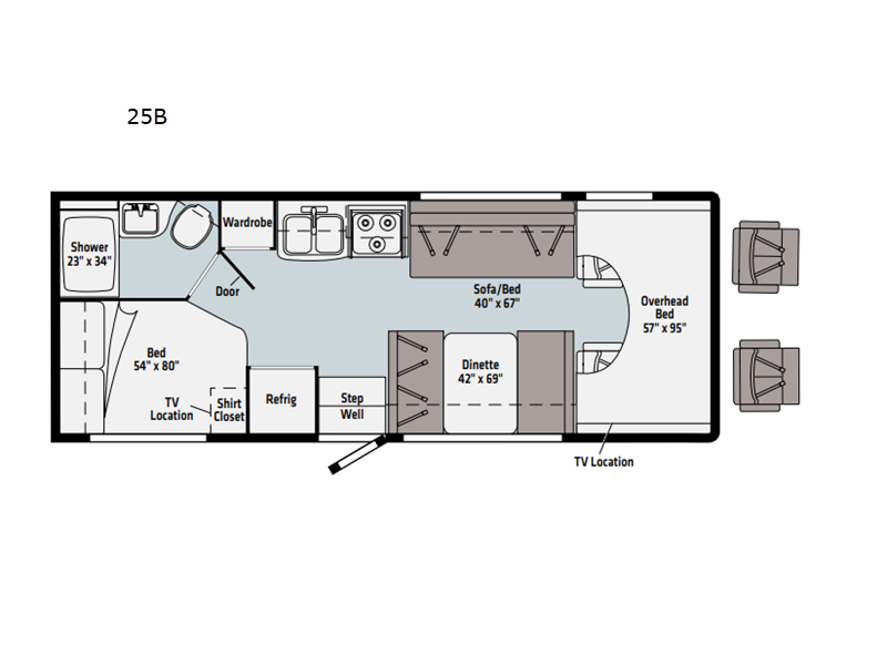 winnebago spirit rental floorplan image