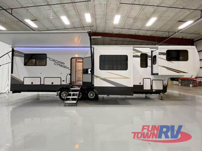 New 2023 Forest River RV Cedar Creek 385TH Toy Hauler Fifth Wheel at ...