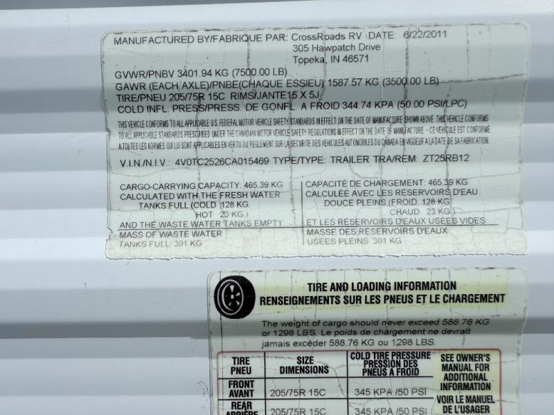 Used 2012 CrossRoads RV Zinger ZT25RB Travel Trailer at RVing