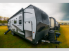side angle of the 2025 Flagstaff Super Lite 27DBH with fiberglass siding and panoramic window.
