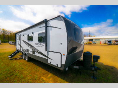 side view of the 2025 Flagstaff Super Lite 26RBWS with aerodynamic cap and tinted windows.