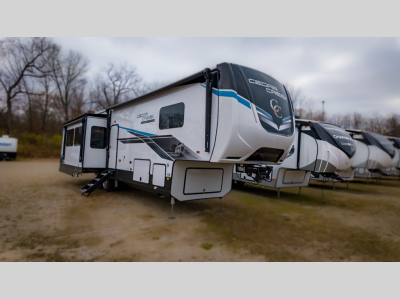 Full front profile highlighting the luxurious Cedar Creek 391WOW.
