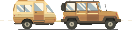 Car towing RV clipart