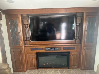 Entertainment center and fireplace