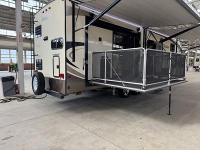 Large awning covered side porch area