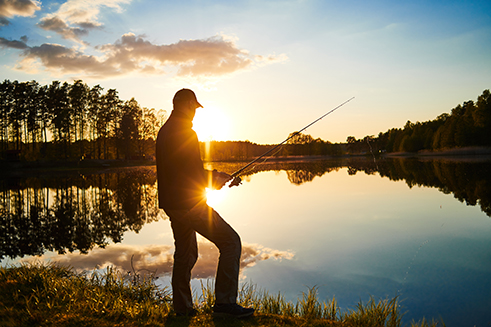 fishing - sunset - Harper Lake