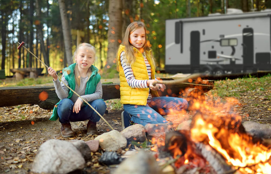 Family Around Fire