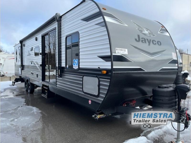 New 2024 Jayco Jay Flight 380DQS Travel Trailer at Hiemstra Trailer