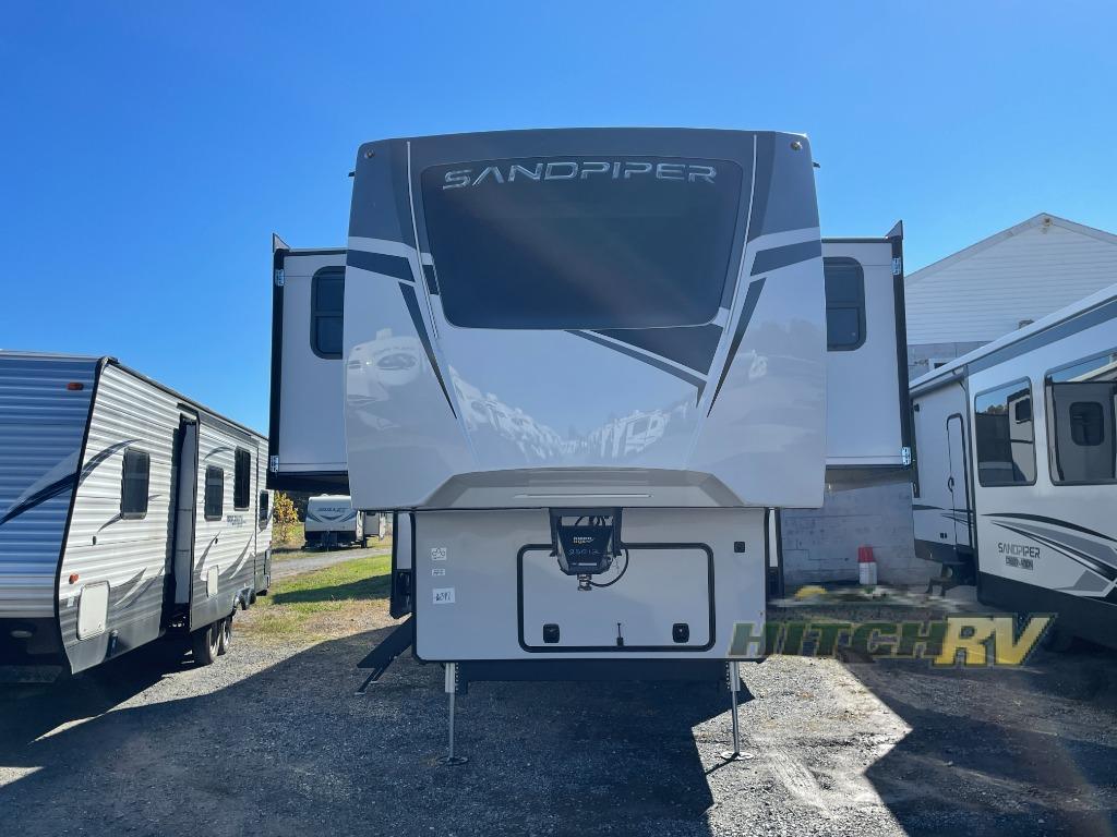 New 2024 Forest River RV Sandpiper Luxury 391FLRB Fifth Wheel at Hitch
