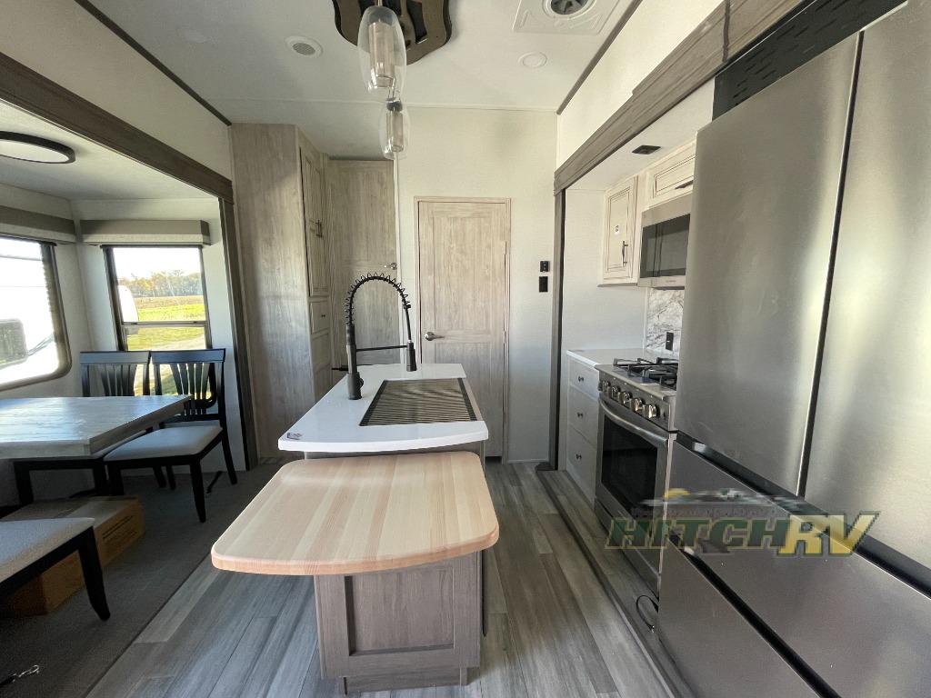 New 2024 Forest River RV Sandpiper Luxury 391FLRB Fifth Wheel at Hitch