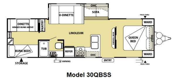 Floorplan - 2013 Forest River RV Salem 30QBSS