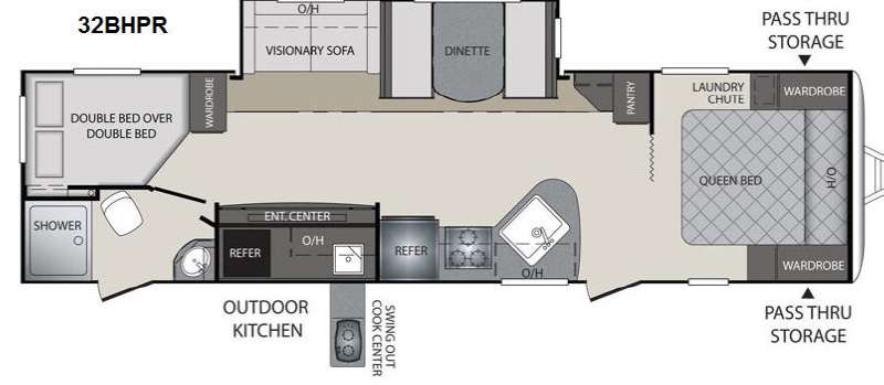 Floorplan - 2013 Keystone RV Premier Ultra Lite 32BHPR