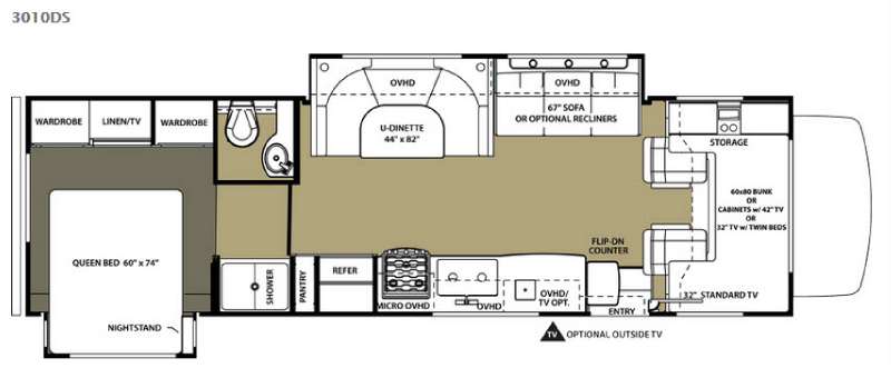 Floorplan - 2015 Forest River RV Sunseeker 3010DS Ford