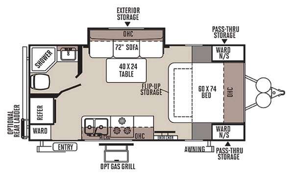 Floorplan - 2015 Forest River RV Rockwood Mini Lite 2109S