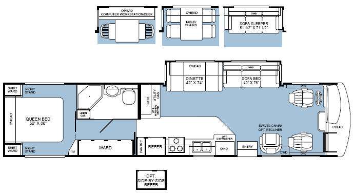 Floorplan - 2002 Fleetwood RV Bounder Diesel 39Z