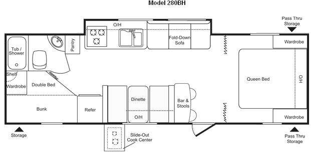Floorplan - 2009 Keystone RV Passport 280BH