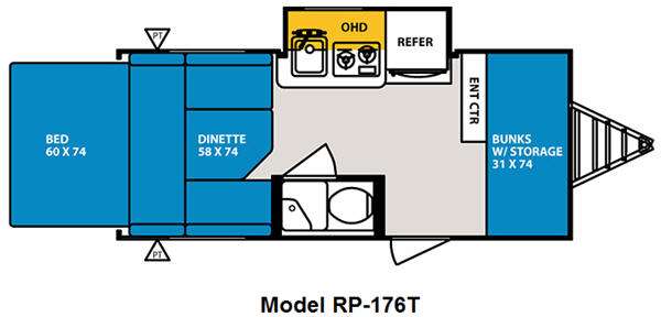 Floorplan - 2011 Forest River RV R Pod RP-176T