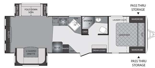 Floorplan - 2011 Keystone RV Premier Ultra Lite 29REPR
