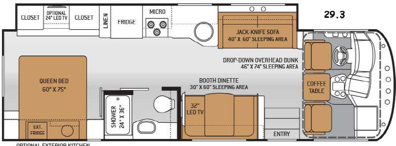 Floorplan - 2015 Thor Motor Coach ACE 29.3