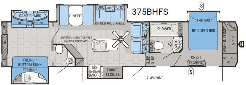 Floorplan - 2016 Jayco North Point 375BHFS