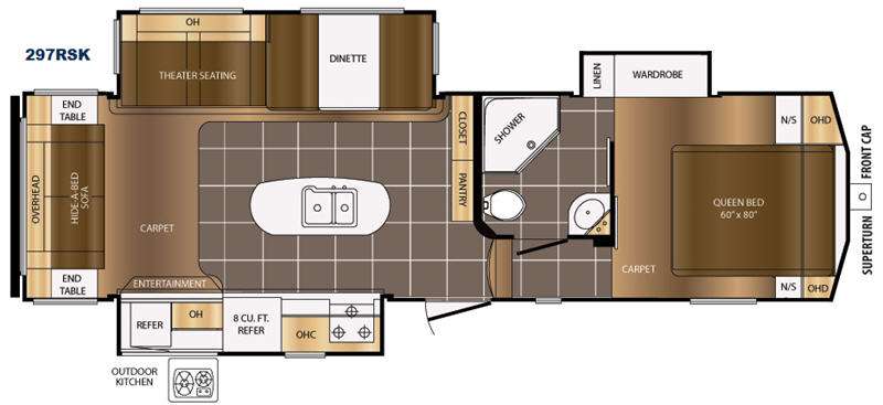Floorplan - 2016 Prime Time RV Crusader 297RSK