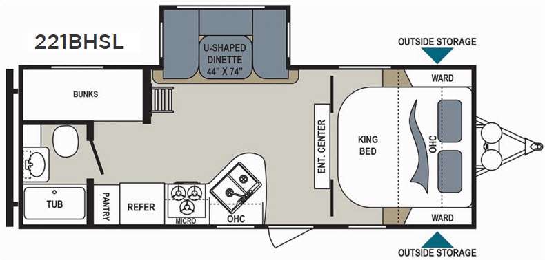 Floorplan - 2017 Dutchmen RV Aerolite 221BHSL