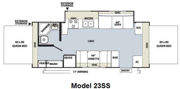 Floorplan - 2010 Forest River RV Flagstaff Shamrock 23SS