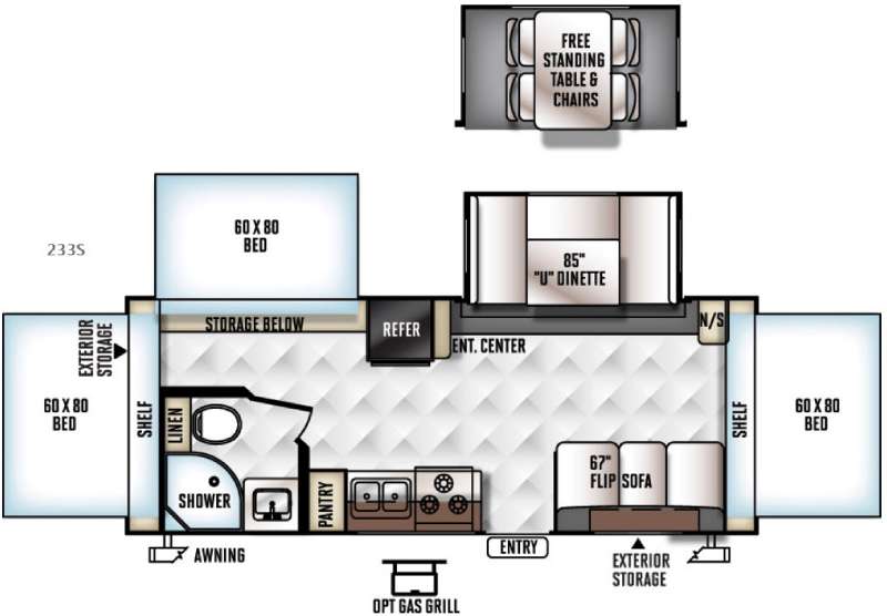 Floorplan - 2016 Forest River RV Flagstaff Shamrock 233S