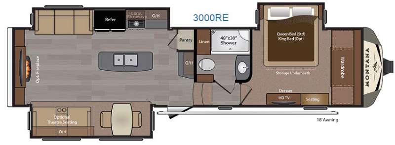 Floorplan - 2016 Keystone RV Montana 3000RE