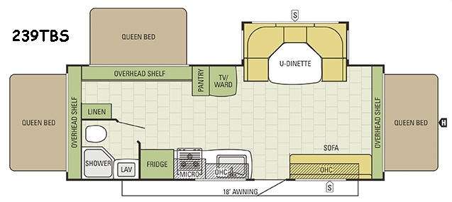 Floorplan - 2017 Starcraft Travel Star 239TBS