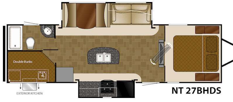Floorplan - 2014 Heartland North Trail 27BHDS King