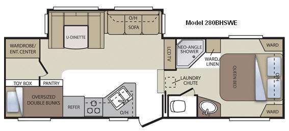 Floorplan - 2011 Keystone RV Cougar 280BHSWE