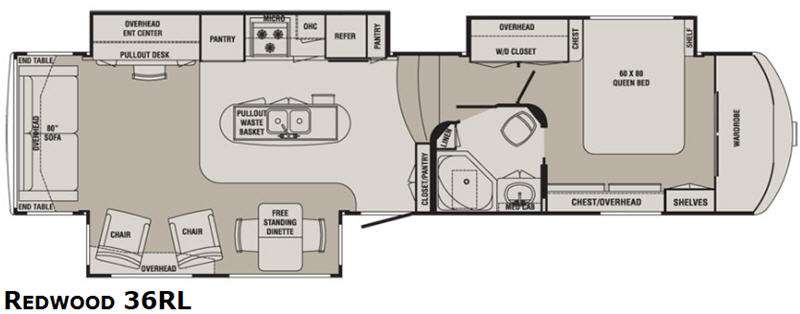 Floorplan - 2013 Redwood RV Redwood 36RL