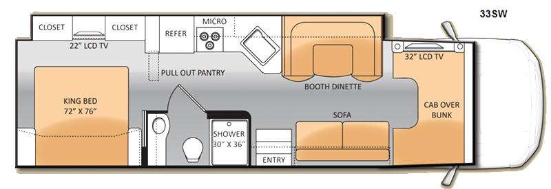 Floorplan - 2014 Thor Motor Coach Four Winds Super C 33SW