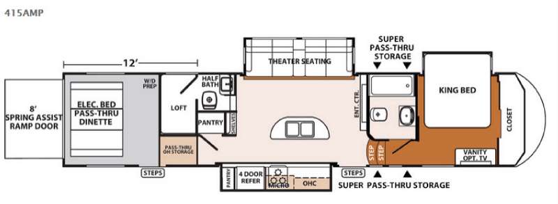 Floorplan - 2015 Forest River RV XLR Thunderbolt 415AMP
