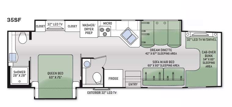 Floorplan - 2015 Thor Motor Coach Four Winds Super C 35SF