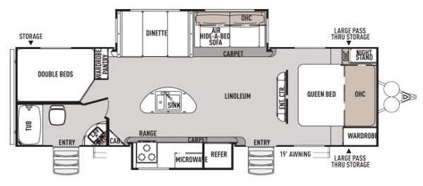 Floorplan - 2015 Forest River RV Wildwood Heritage Glen 282BHIS