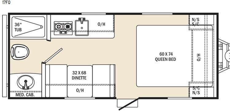 Floorplan - 2016 Coachmen RV Clipper Ultra-Lite 17FQ