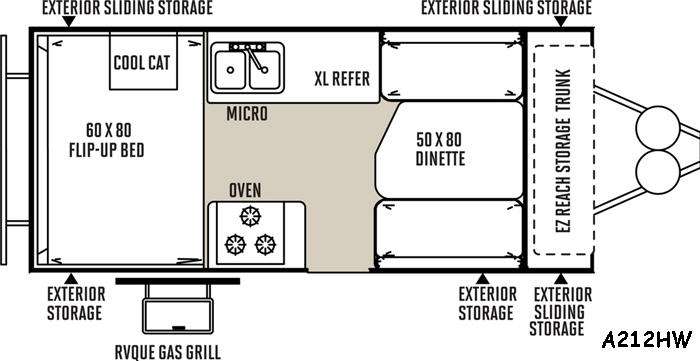 Floorplan - 2016 Forest River RV Rockwood Hard Side Series A212HW