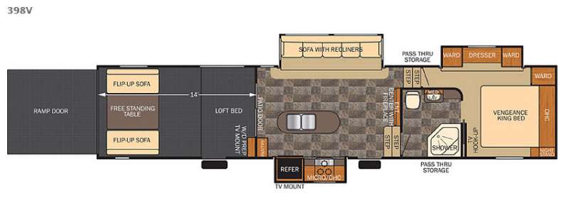 Floorplan - 2016 Forest River RV Vengeance 398V