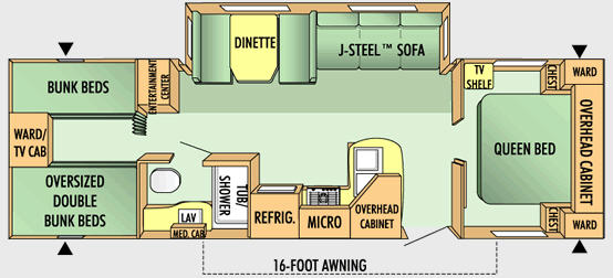 Floorplan - 2008 Jayco Jay Flight 30 BHS